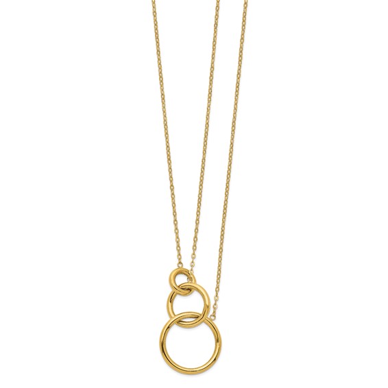 14k Oval Linked Layer Chain Necklace