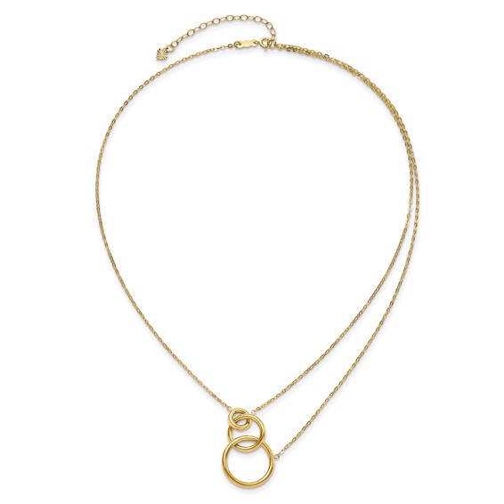 14k Oval Linked Layer Chain Necklace