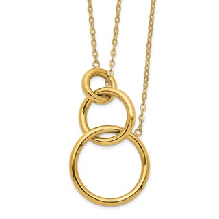 14k Oval Linked Layer Chain Necklace