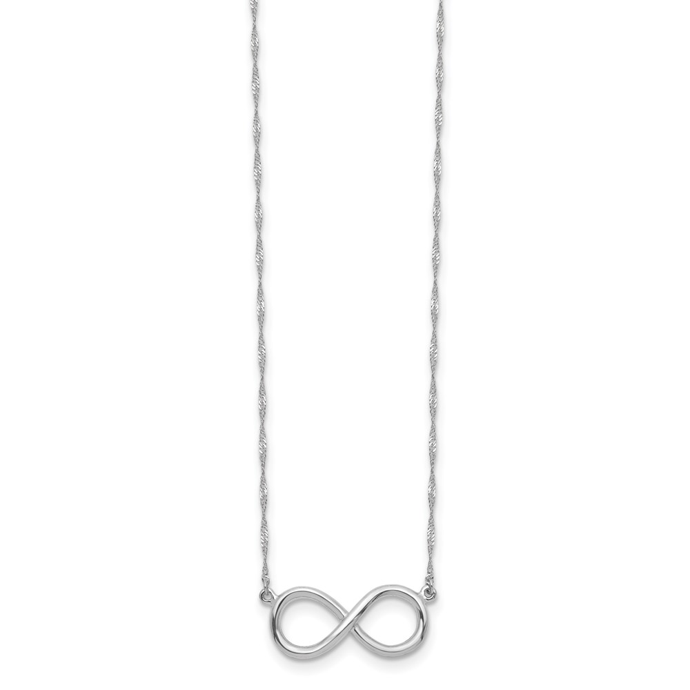14K White Gold Polished Infinity Symbol 16.75 inch Necklace (SF2652-16.75)