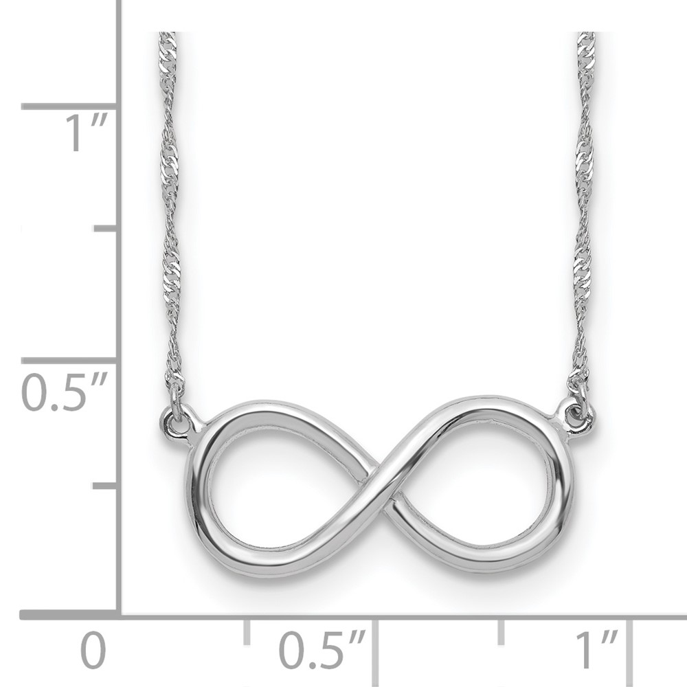14K White Gold Polished Infinity Symbol 16.75 inch Necklace (SF2652-16.75)