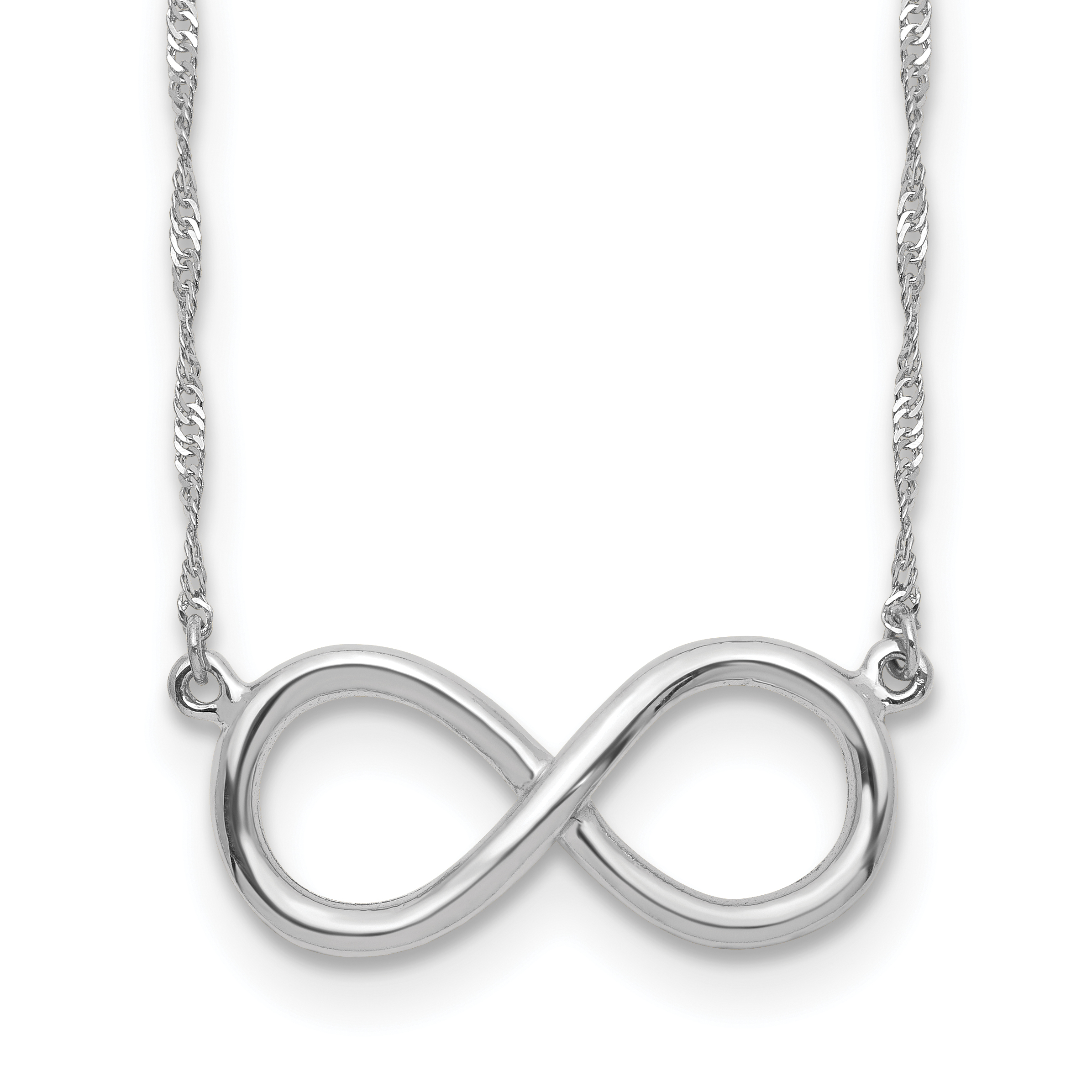14K White Gold Polished Infinity Symbol 16.75 inch Necklace (SF2652-16.75)