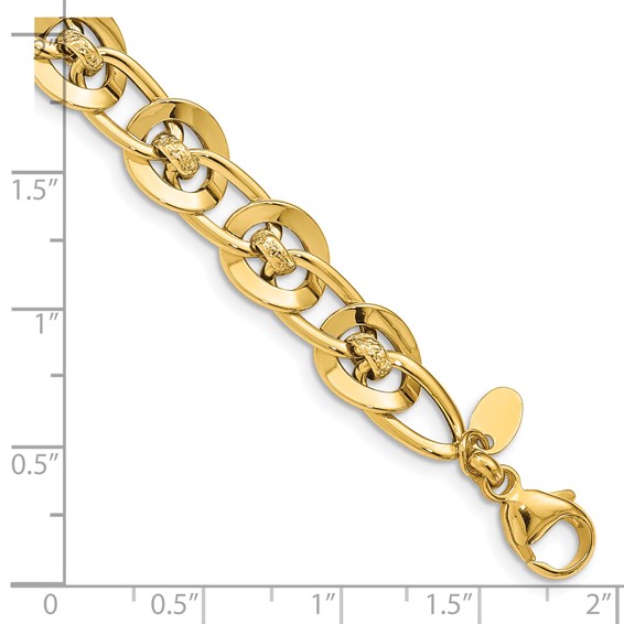 14K Polished Fancy Link Bracelet