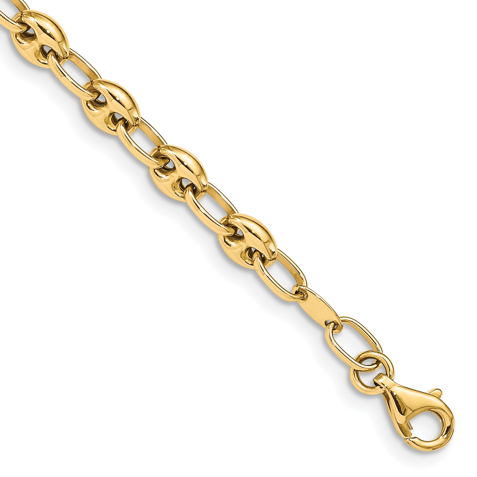 14K Polished Fancy Link 7.5 inch Bracelet (SF2708-7.5)