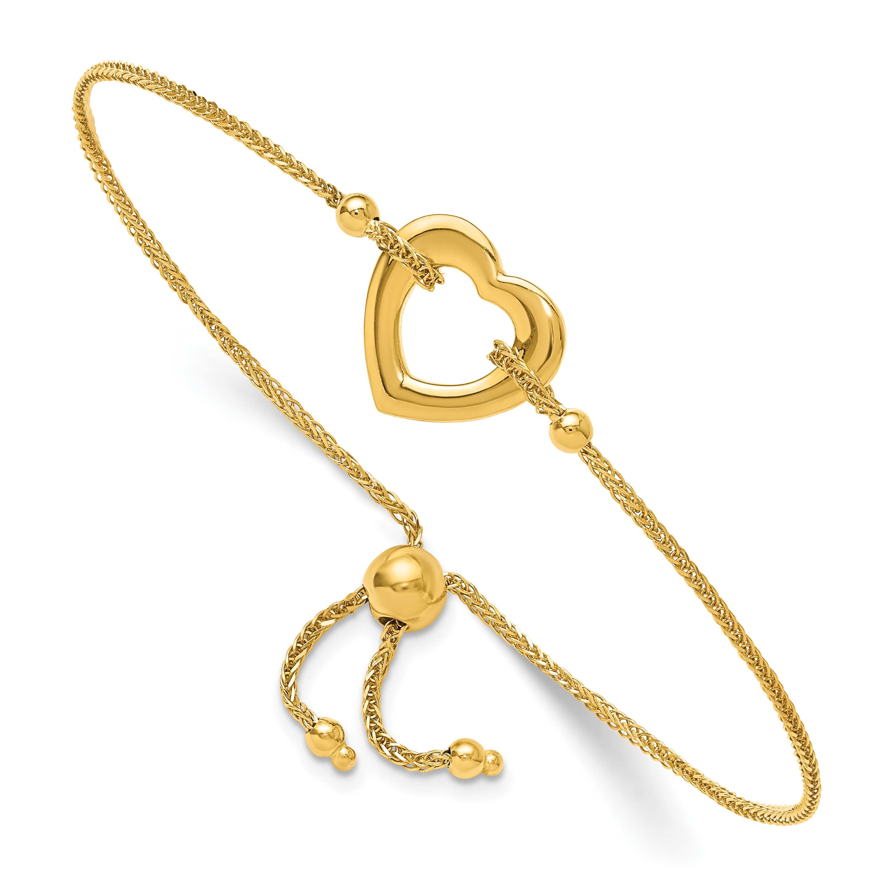 14K Heart Adjustable Bracelet (SF2726)