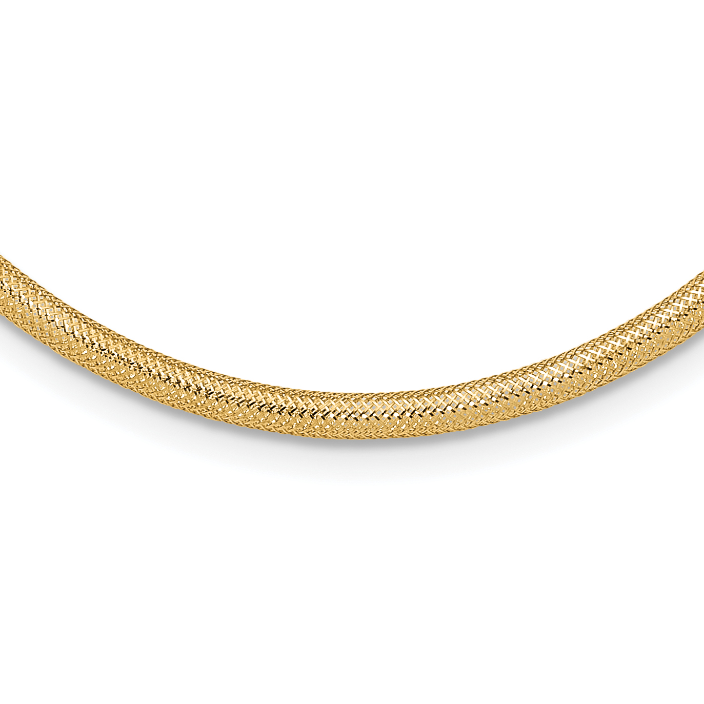 14K 4mm Woven Stretch Mesh 17.5 inch Necklace (SF2741-17.5)
