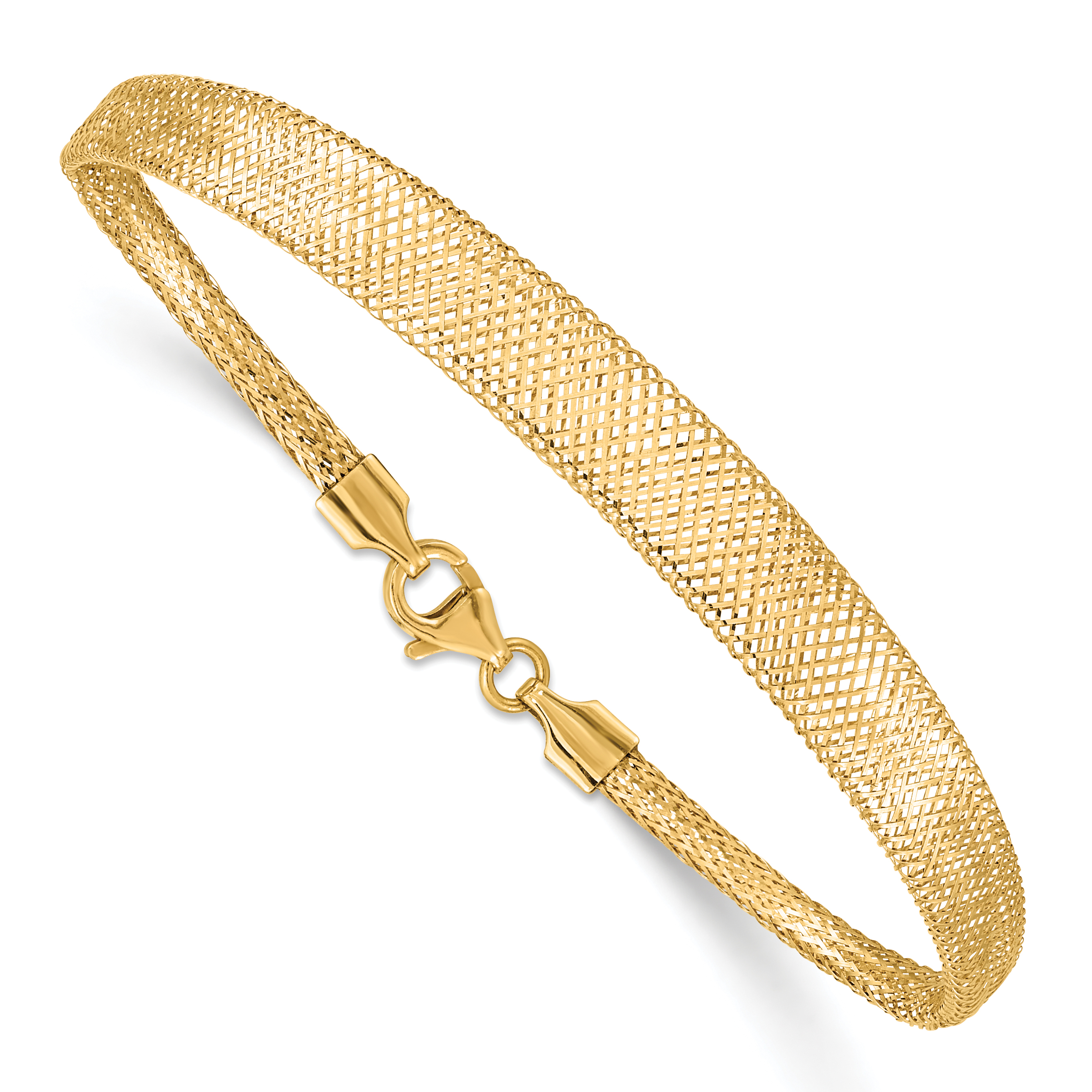 14K Graduated Stretch Mesh 7 inch Bracelet (SF2744-7)