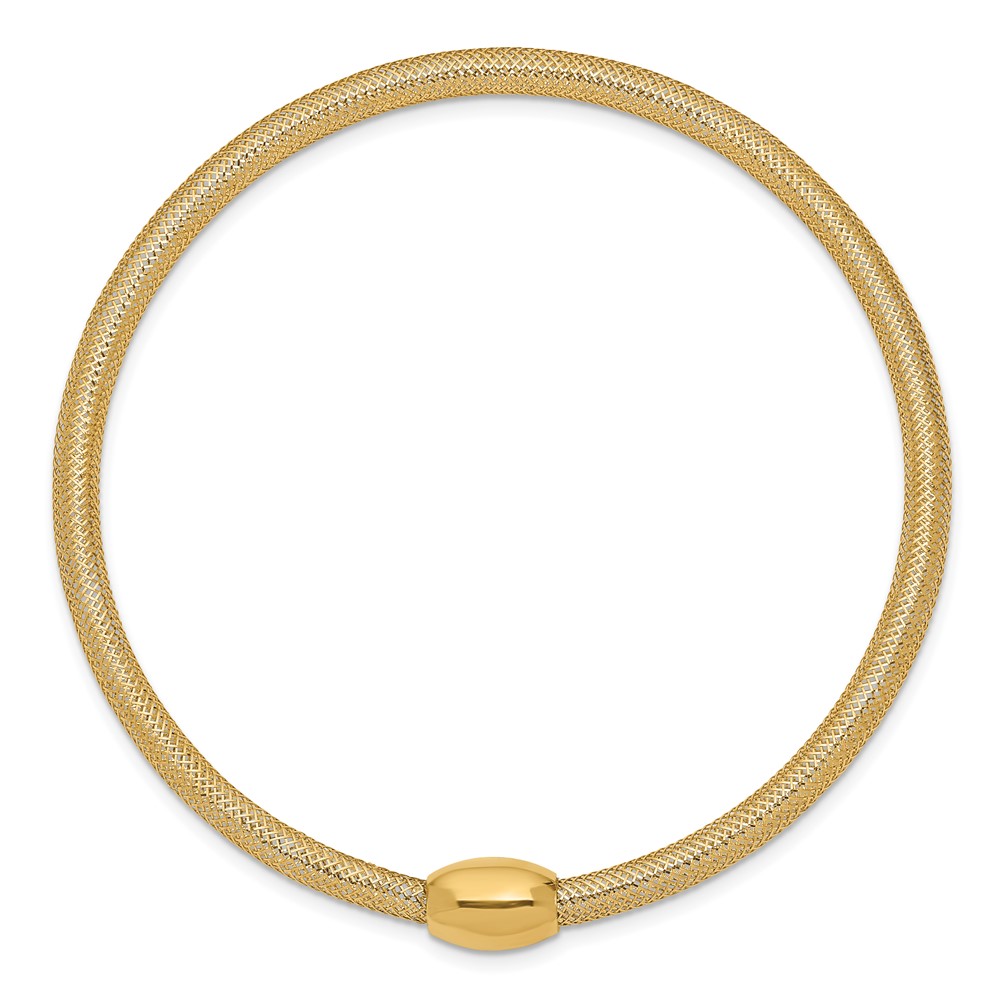 14K 3mm Woven Mesh Slip-on Stretch Bracelet (SF2746)