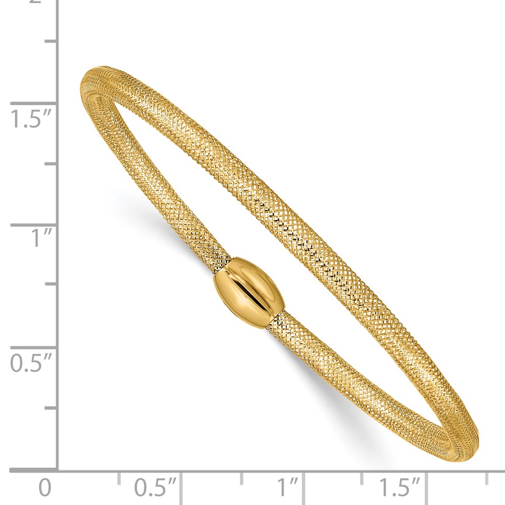 14K 3mm Woven Mesh Slip-on Stretch Bracelet (SF2746)