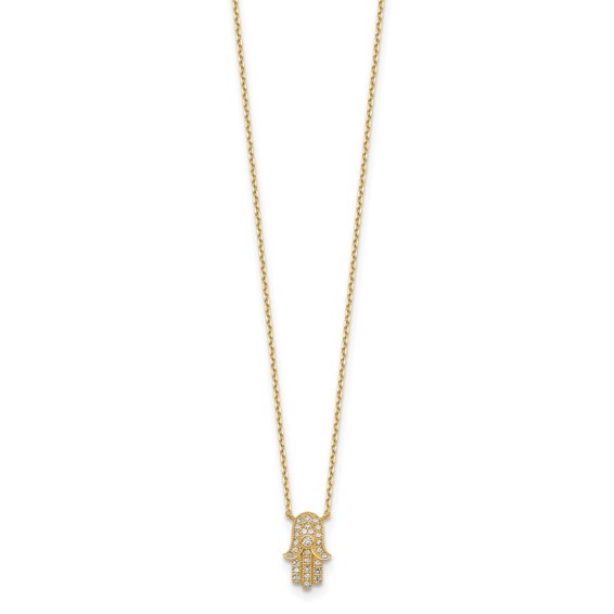 14K Hamas CZ with 2IN EXT Necklace