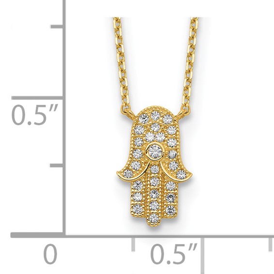 14K Hamas CZ with 2IN EXT Necklace