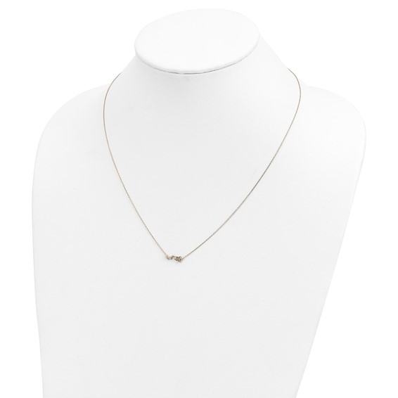 14K Diamond-Cut Star CZ with 2IN EXT Necklace