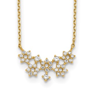14K CZ Cluster with 2IN EXT Necklace