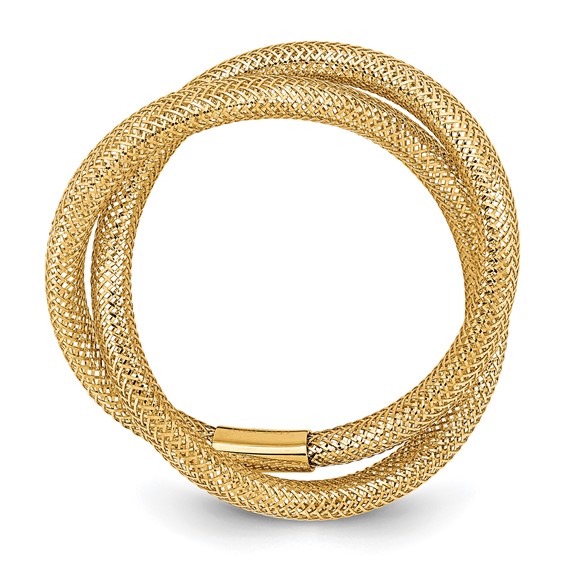 Gold Woven Mesh Stretch Rings