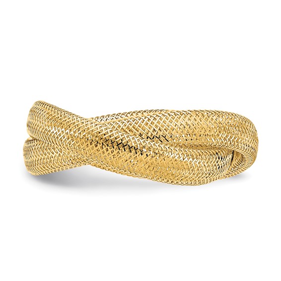 Gold Woven Mesh Stretch Rings