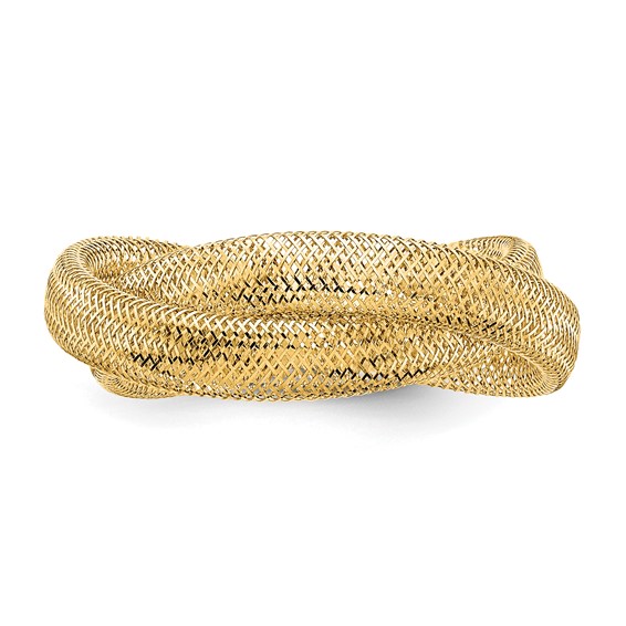 Gold Woven Mesh Stretch Rings