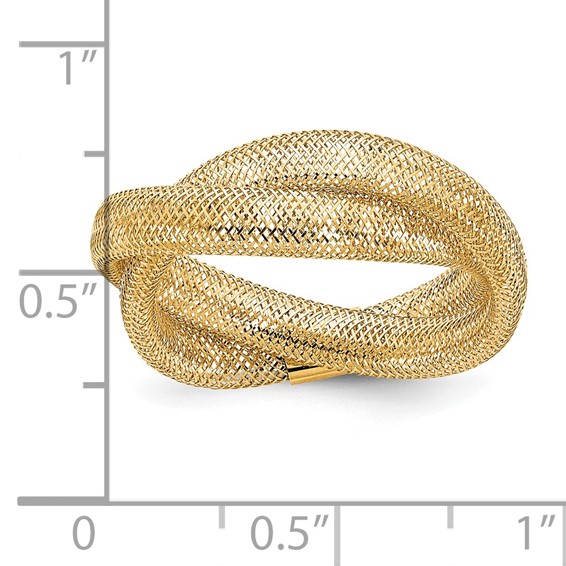 Gold Woven Mesh Stretch Rings