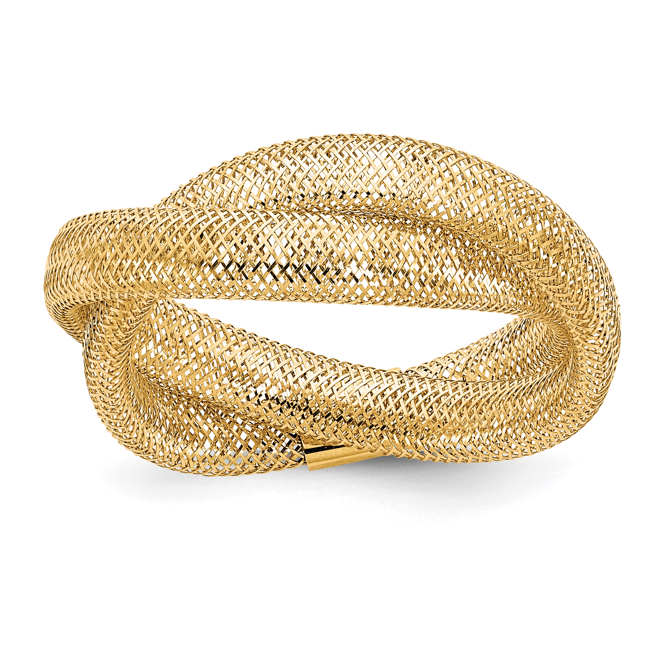 14K 8mm Twisted Woven Mesh Stretch Ring (SF2821)