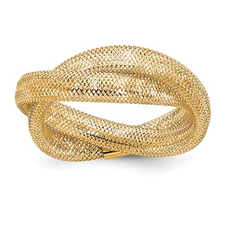Gold Woven Mesh Stretch Rings