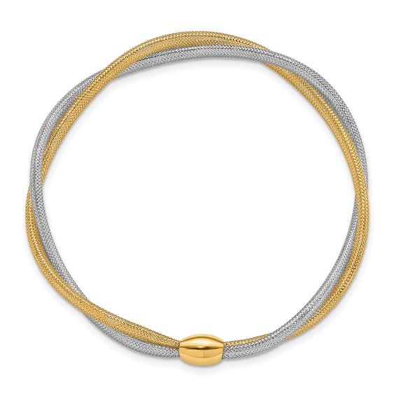 Gold Woven Mesh Stretch Bracelet