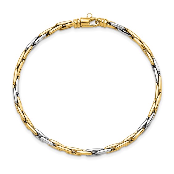 14K Two-Tone Polished 2.5mm Fancy Link 7.5 inch Bracelet