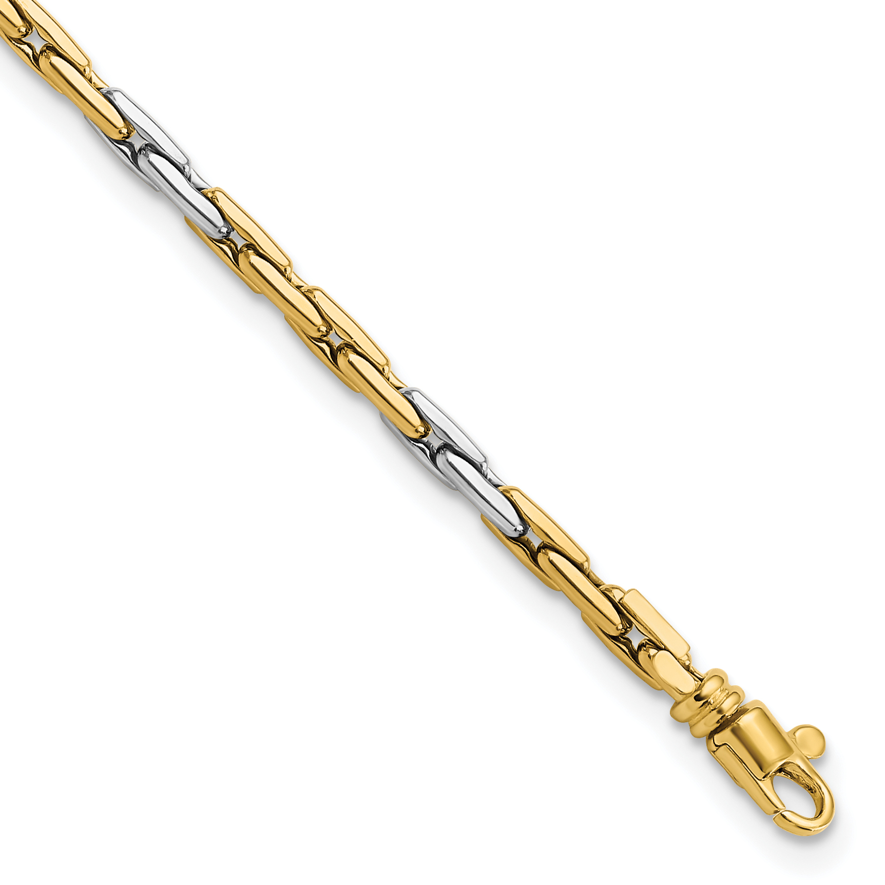 14K Two-Tone Polished 2.5mm Fancy Link 7.5 inch Bracelet (SF2833-7.5)