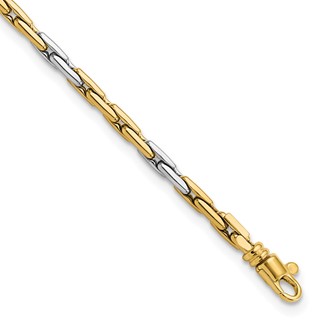 14K Two-Tone Polished 2.5mm Fancy Link 7.5 inch Bracelet