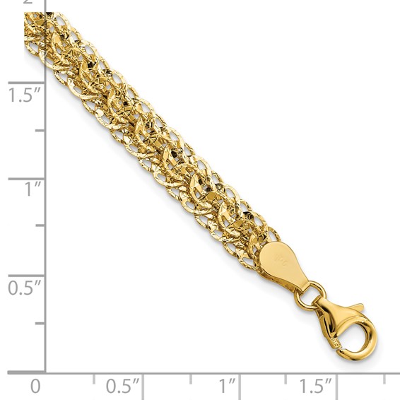 14K Polished D/C Fancy Link Bracelet