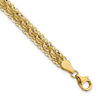14K Polished D/C Fancy Link Bracelet