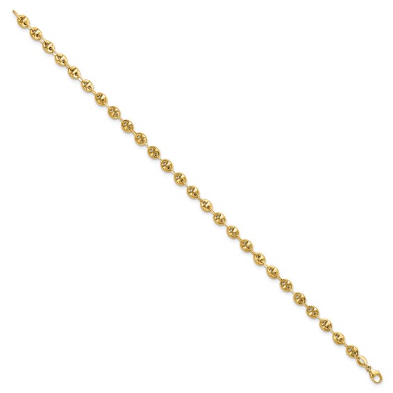 14K Polished 4mm Fancy Link 7.5 inch Bracelet