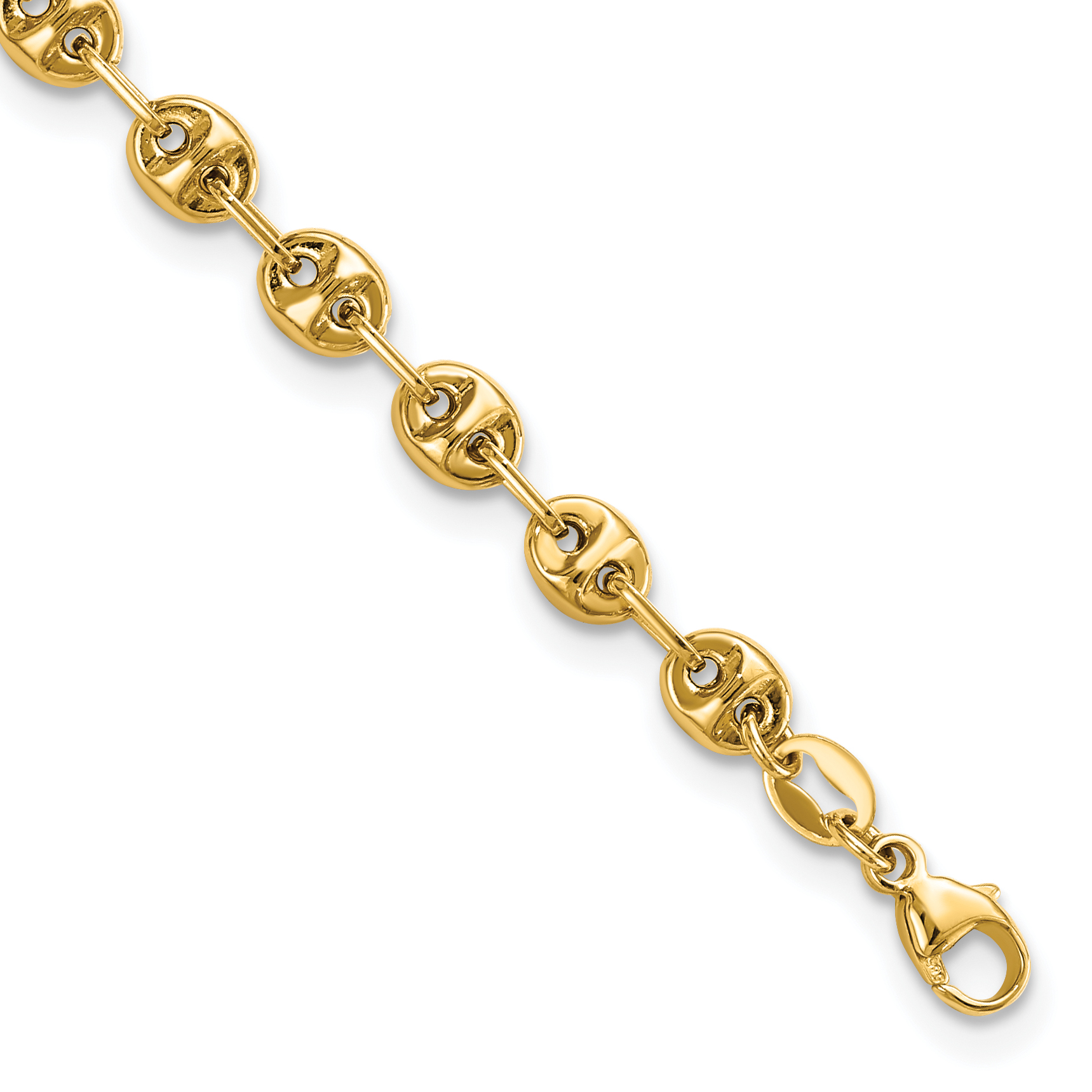 14K Polished 4mm Fancy Link 7.5 inch Bracelet (SF2844-7.5)