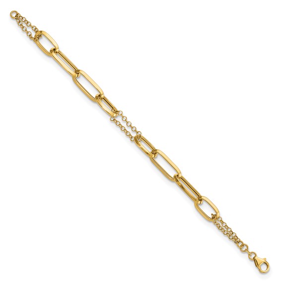 14k Polished Multi Link 7in Bracelet