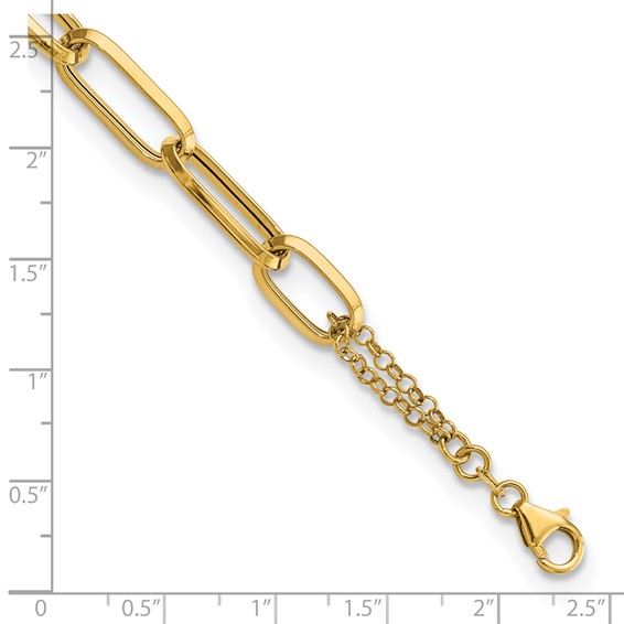 14k Polished Multi Link 7in Bracelet