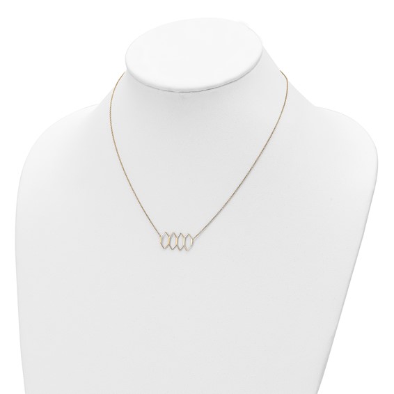 14K Polished Fancy Shapes w/2 in ext. Necklace
