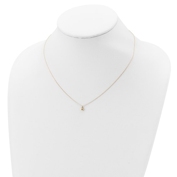 14k Polished Tiny Puffed Heart Pendant 16.5 inch Necklace