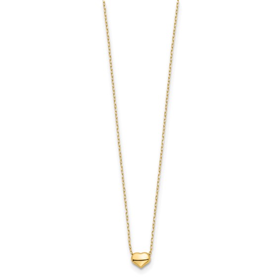 Gold Polished Heart Necklace