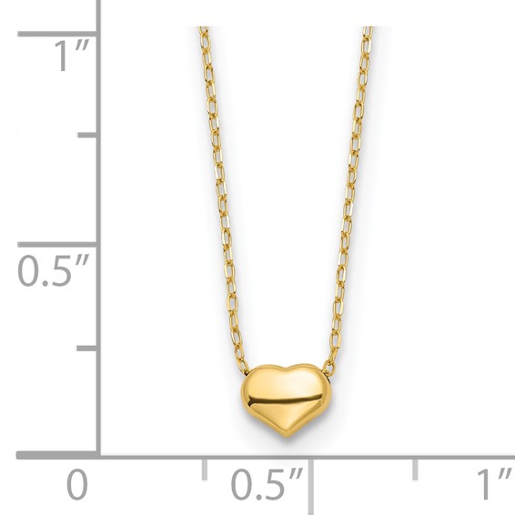 Gold Polished Heart Necklace