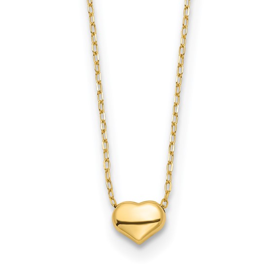 Gold Polished Heart Necklace