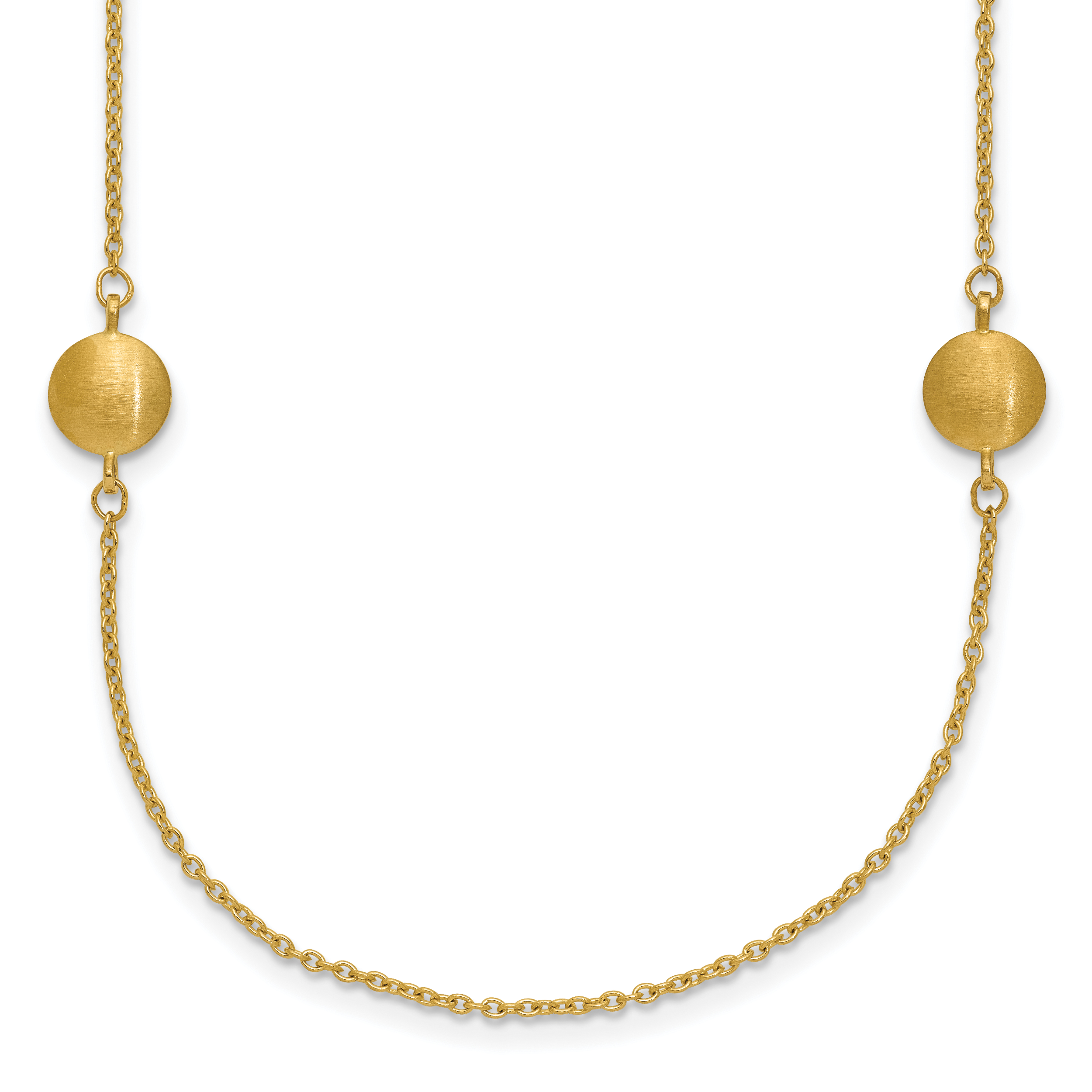 14K Brushed and Polished 8 Station Fancy 36in Necklace (SF2935-36)