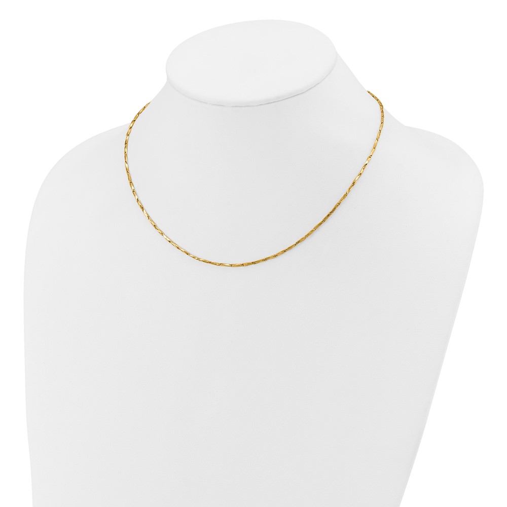 14K Polished Fancy Link 17 inch Necklace (SF2954-17)