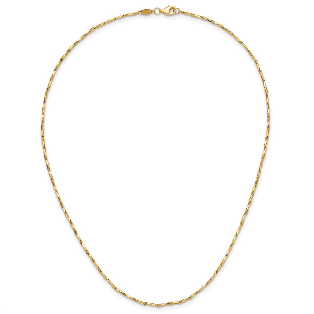 14K Polished Fancy Link 17 inch Necklace (SF2954-17)