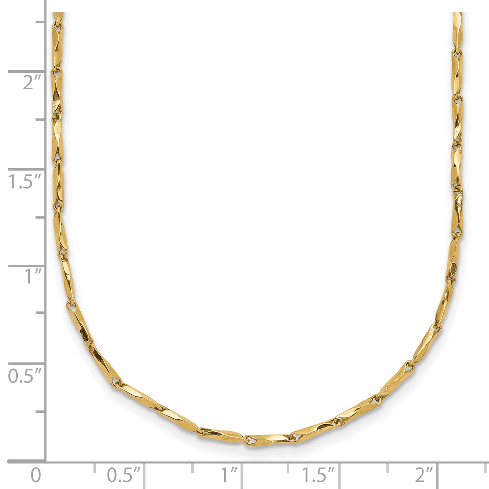 14K Polished Fancy Link 17 inch Necklace (SF2954-17)