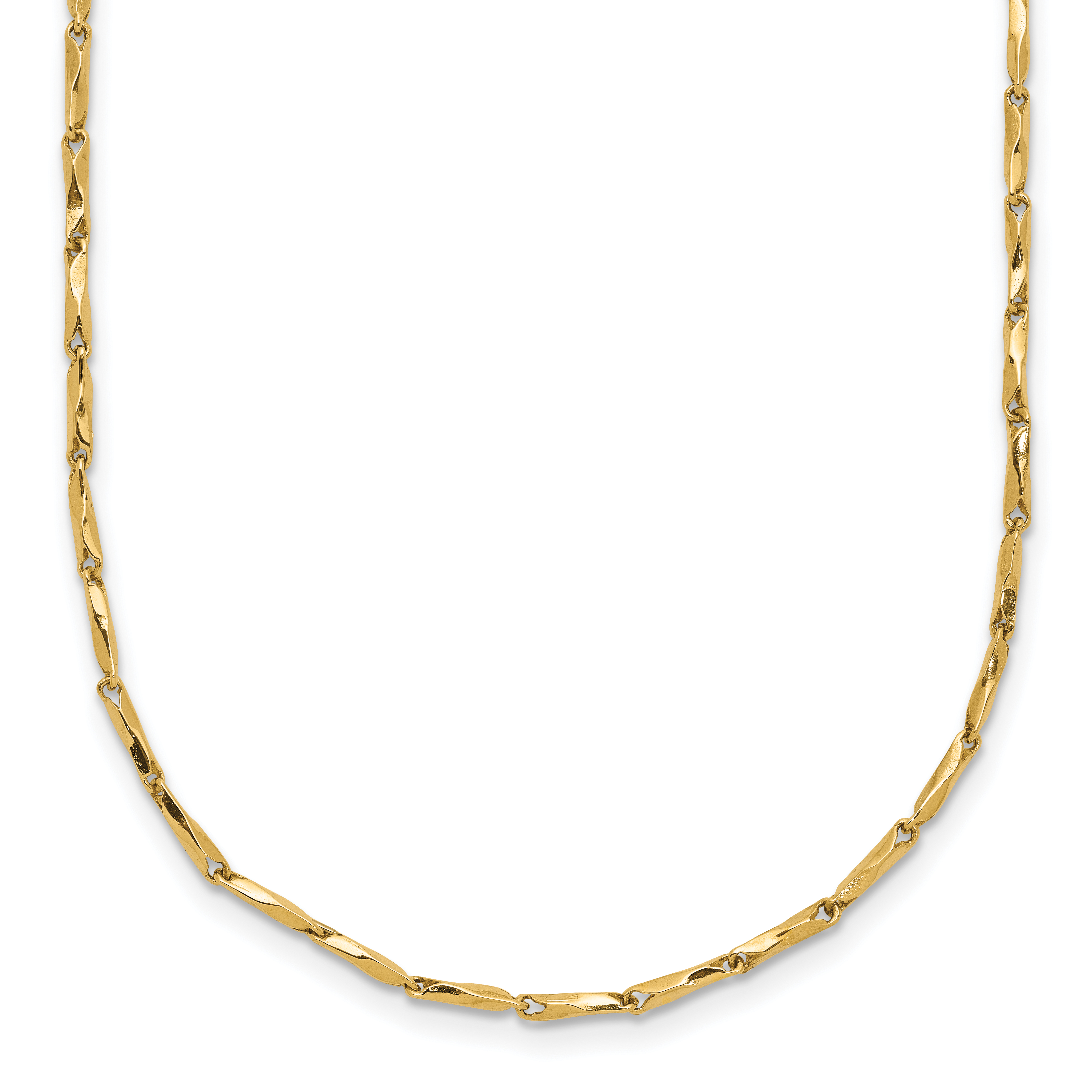 14K Polished Fancy Link 17 inch Necklace (SF2954-17)