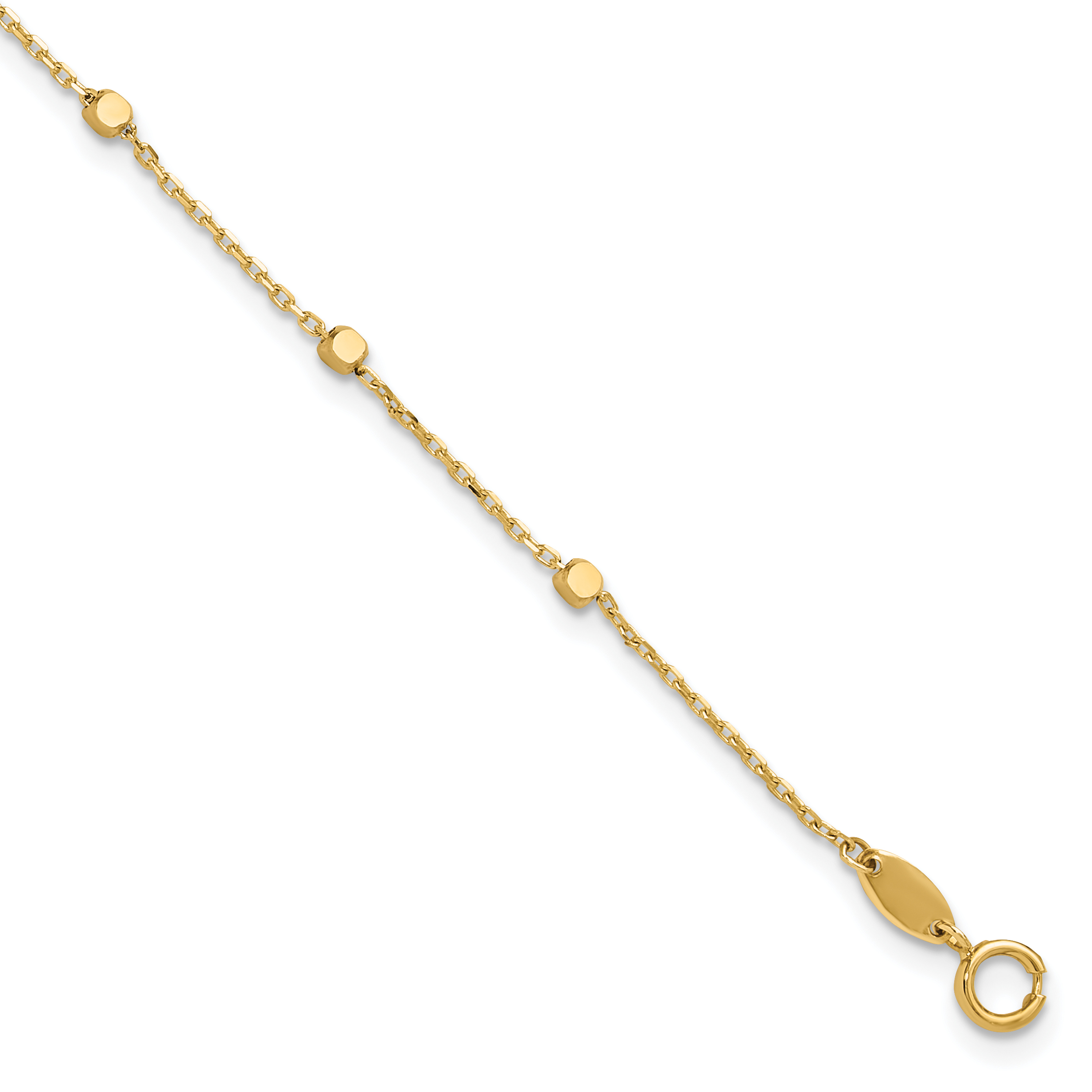14K Polished Cube Stations 7.75 inch Bracelet (SF2975-7.75)
