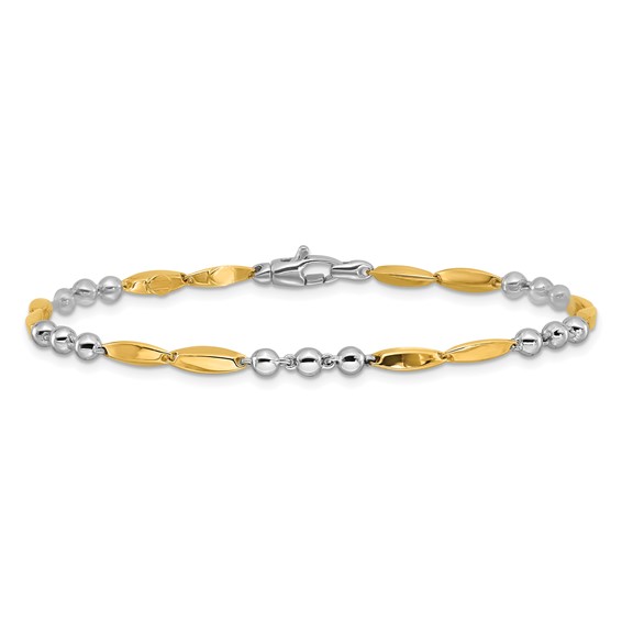 14K Two-tone Polished 7.75in Bracelet