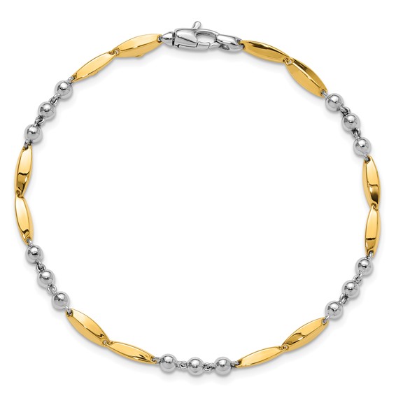 14K Two-tone Polished 7.75in Bracelet