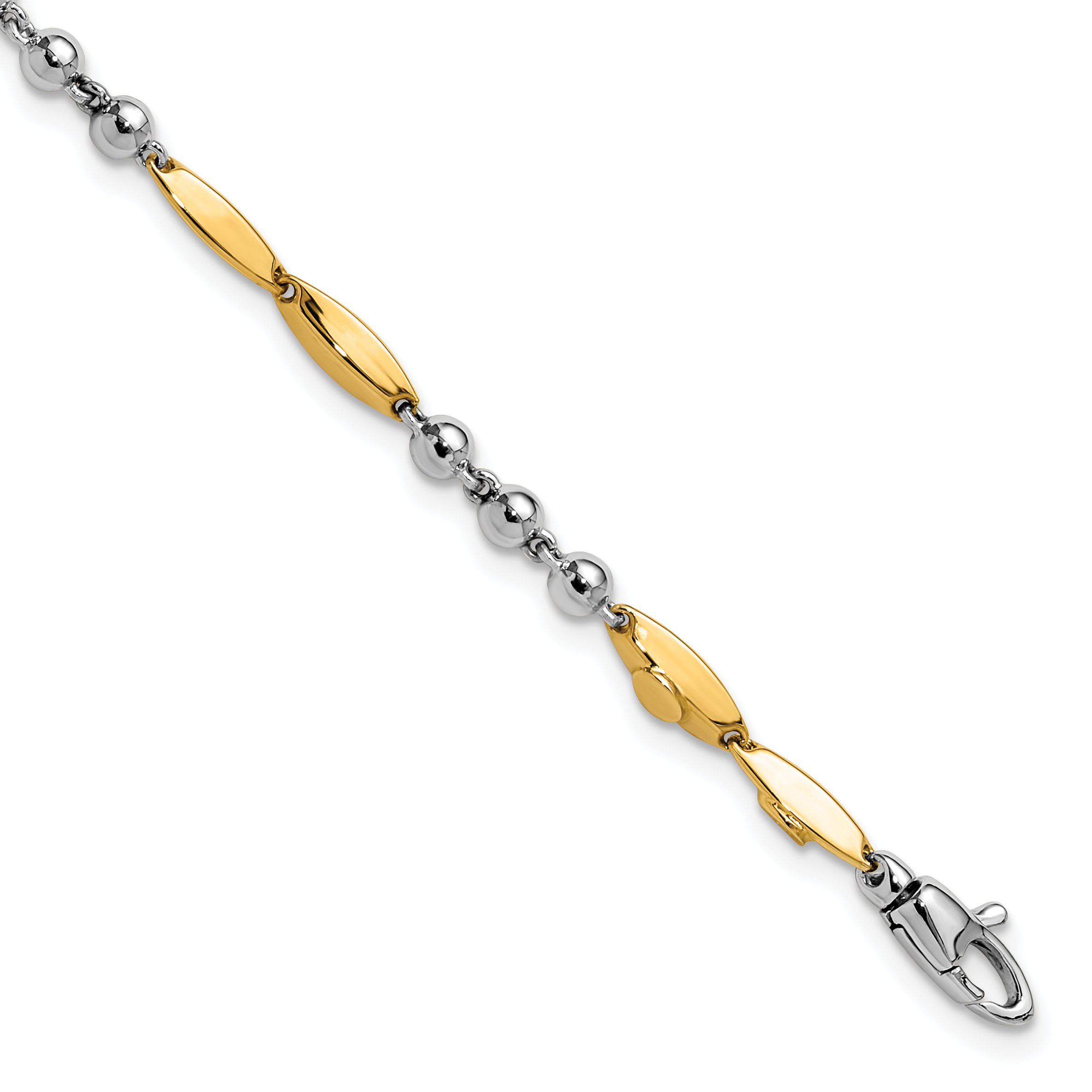 14K Two-tone Polished 7.75in Bracelet (SF2980-7.75)
