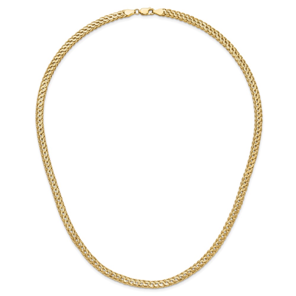 14K Polished 4.5mm Fancy Diamond-cut Link 18 inch Necklace (SF2997-18)
