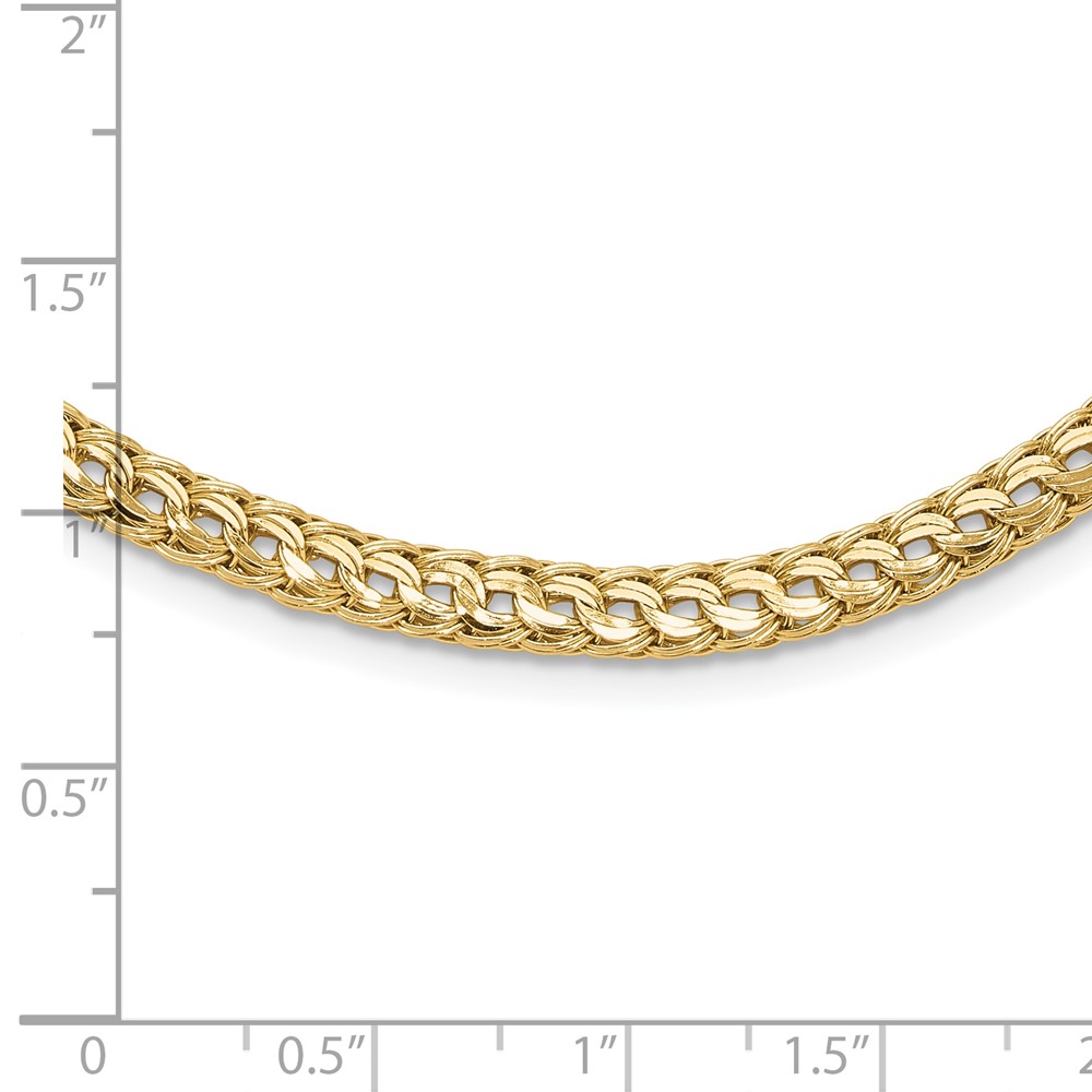 14K Polished 4.5mm Fancy Diamond-cut Link 18 inch Necklace (SF2997-18)