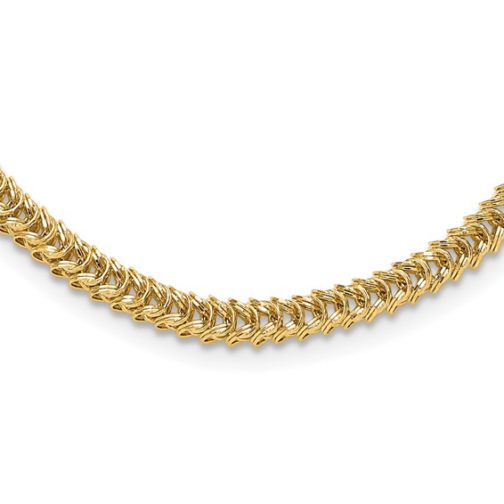 14K Polished 3.7mm Fancy Link 18 inch Necklace